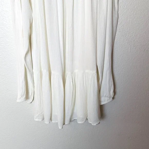 Sundance Whispered Breezes White Ruffled Top - Size Small - Picture 4 of 9